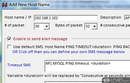 Ping Alert Screenshot