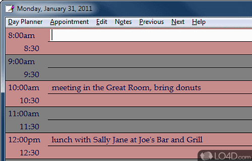 Screenshot of Pink Calendar and Day Planner - Fast, fun and calendar and day planner program