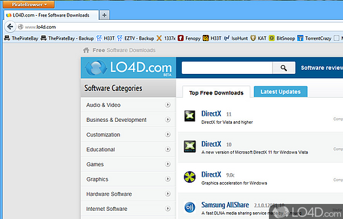 Screenshot of PirateBrowser - Stay anonymous with this browser