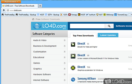 PirateBrowser Screenshot