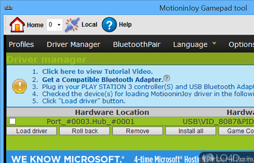 Playstation Controller Driver for 32bit Windows Screenshot