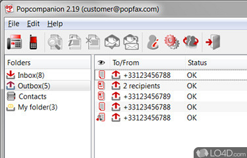 Screenshot of Popcompanion - Desktop faxing app to increase productivity