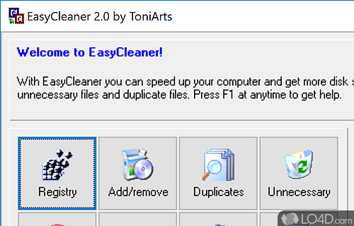 Computer maintenance app that can delete duplicates, invalid registry entries - Screenshot of Portable EasyCleaner