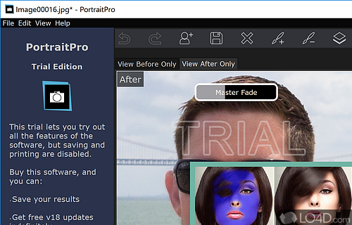 Photo editing without painting - Screenshot of Portrait Professional