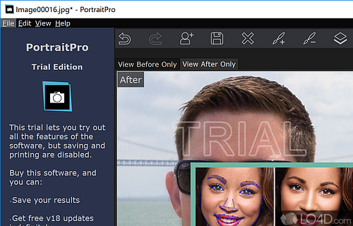 User interface - Screenshot of Portrait Professional