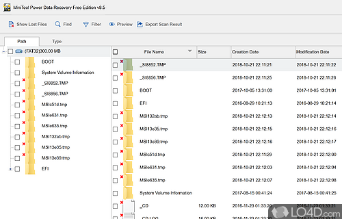 Recover previously deleted files from the hard drive, lost - Screenshot of MiniTool Power Data Recovery