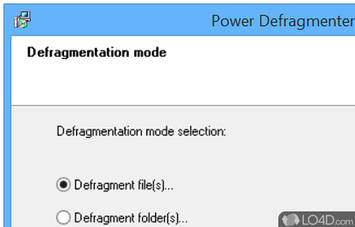 Take advantage of the power packed in this utility that is able to flawlessly perform a defragmentation process on files - Screenshot of Power Defragmenter