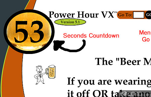 Screenshot of Power Hour VX Computer Drinking Game - User interface