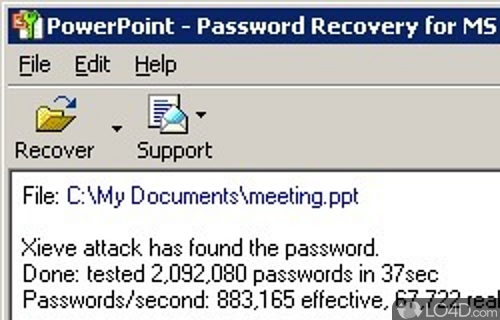 Powerpoint Password Recovery Key Screenshot