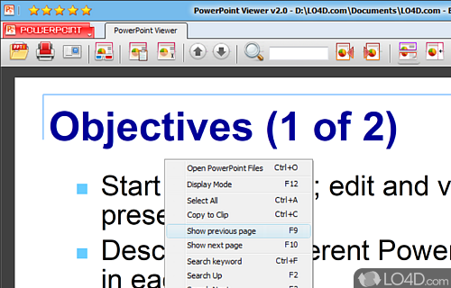 Open PPT files and presentations - Screenshot of PowerPoint Viewer