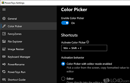 Set of freeware system utility tools - Screenshot of PowerToys