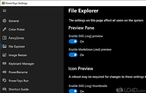 Set of freeware system utilities - Screenshot of PowerToys