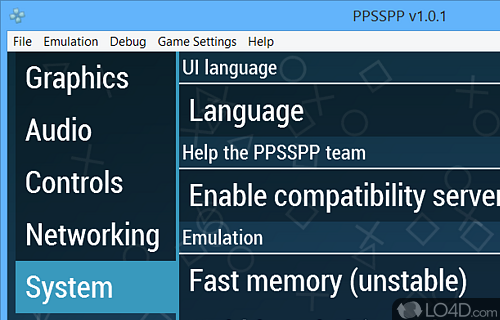 User interface - Screenshot of PPSSPP
