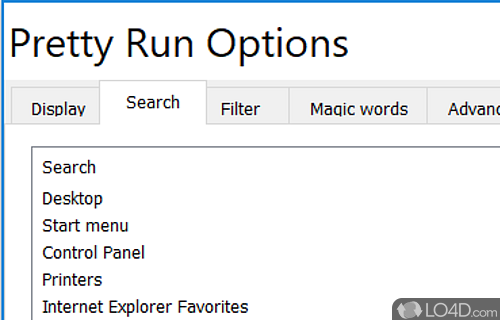 Search the Internet and your computer - Screenshot of Pretty Run