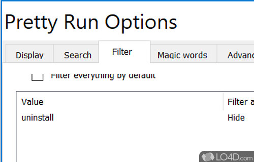 User interface - Screenshot of Pretty Run
