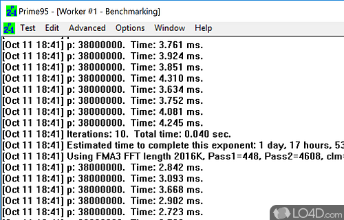 Can find Mersenne Prime numbers. Stress CPU - Screenshot of Prime95