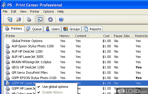 Screenshot of Print Censor Personal - User interface