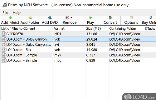 Convert or compress video files in batches with a program that supports all popular formats - Screenshot of Prism Video File Converter