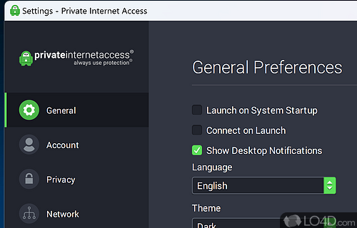 Popular and intuitive VPN program - Screenshot of Private Internet Access