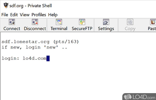 User interface - Screenshot of Private Shell SSH Client
