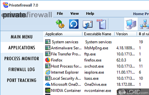 Multiple tools to work with - Screenshot of PrivateFirewall