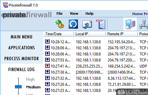 Configure lists of restrictions - Screenshot of PrivateFirewall
