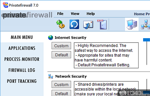 Easy privacy protection - Screenshot of PrivateFirewall