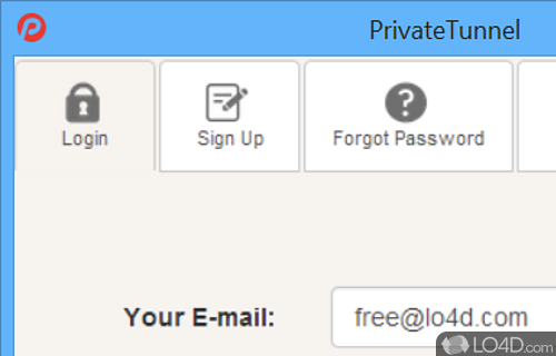 User interface - Screenshot of PrivateTunnel VPN Client