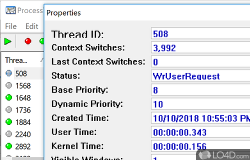 ProcessThreadsView Screenshot
