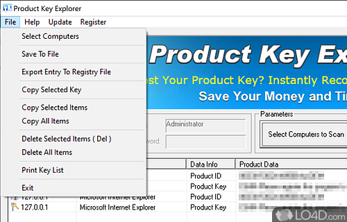 Product Key Explorer Screenshot