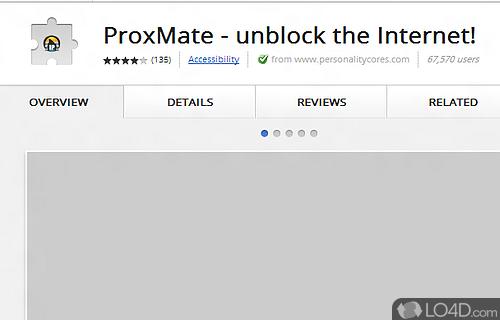 Screenshot of ProxMate for Chrome - Chrome extension to access content from region-restricted websites without having to go through complicated steps
