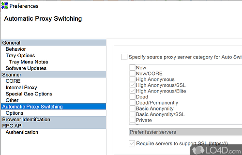 Cloak your true IP address - Screenshot of Proxy Switcher Standard