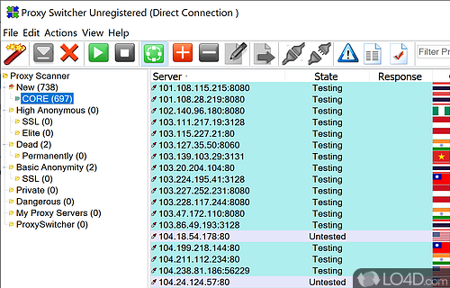 Proxy settings management and anonymous surfing capabilities at finger tips provided by this streamlined app - Screenshot of Proxy Switcher Standard