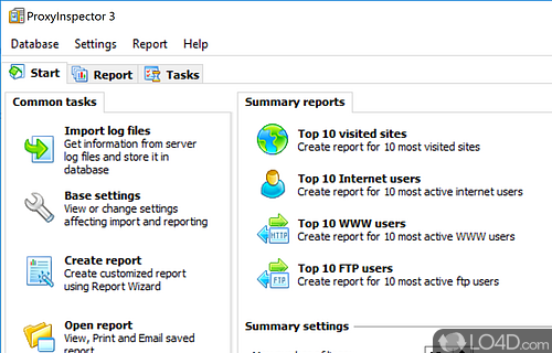 User interface - Screenshot of ProxyInspector