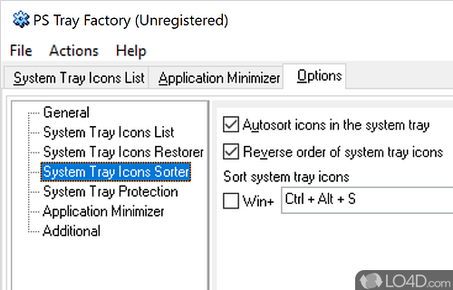 Lightweight system tray icon manager with backup and restore support - Screenshot of PS Tray Factory