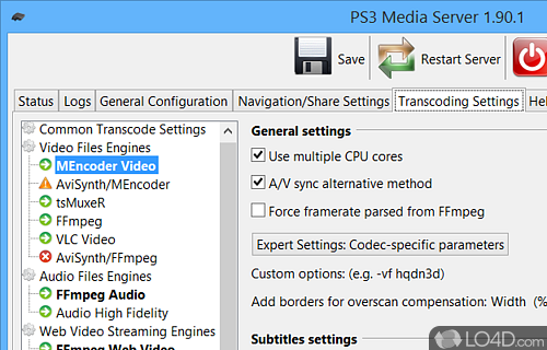 A DLNA compliant Upnp Media Server for the PS - Screenshot of PS3 Media Server
