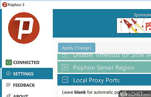 HTTP Proxy - Screenshot of Psiphon 3
