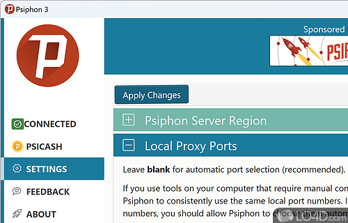 Ssh - Screenshot of Psiphon