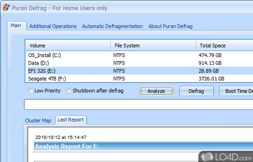 Get a real speed boost of computer by performing a defragmentation - Screenshot of Puran Defrag