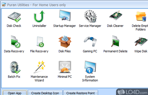 Utilities suite that can help you optimize system registry - Screenshot of Puran Utilities