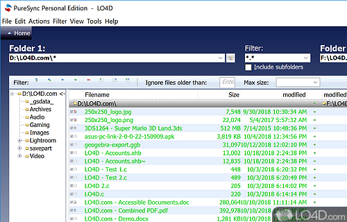 Synchronize files with conditions and post-task actions - Screenshot of PureSync Personal