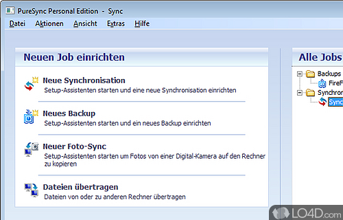 Screenshot of PureSync - Synchronize files with conditions and post-task actions