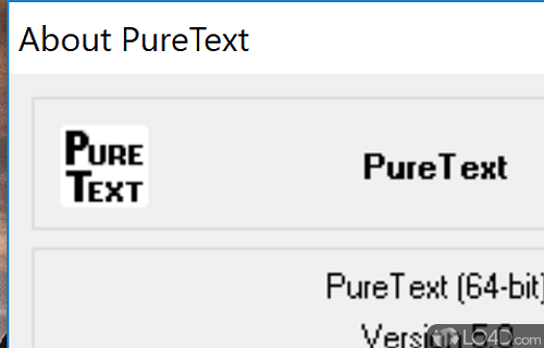 User interface - Screenshot of PureText
