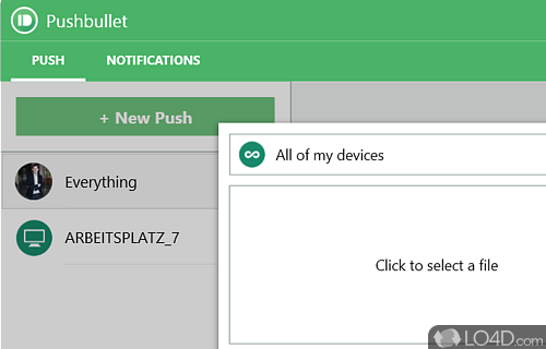 Notification mirroring - Screenshot of Pushbullet