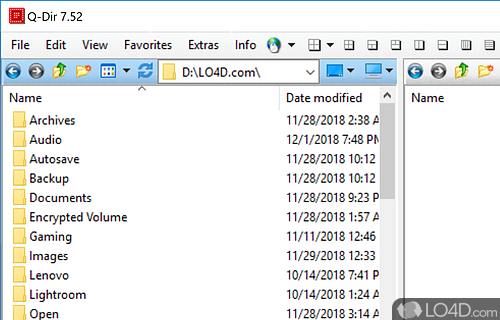 Productivity tool . Increase the efficiency when you work with files / folders - Screenshot of Q-Dir