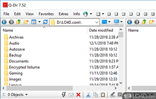 View and manage the contents of four folders at the same time, transfer files easily and increase overall productivity - Screenshot of Q-Dir