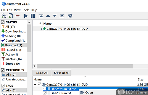 One of the leading open-source torrent clients - Screenshot of qBittorrent