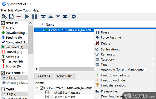 Advanced BitTorrent client with nice user interface - Screenshot of qBittorrent Portable
