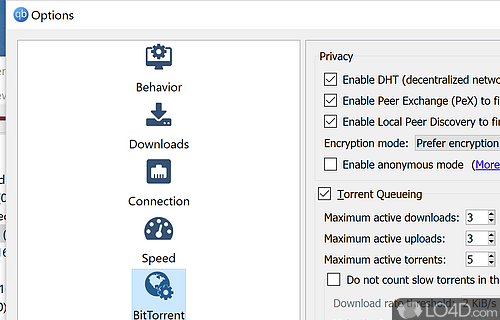 User interface - Screenshot of qBittorrent Portable