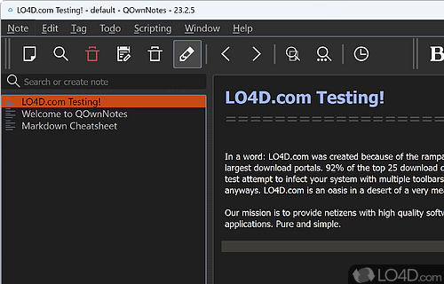 No installation needed - Screenshot of QOwnNotes
